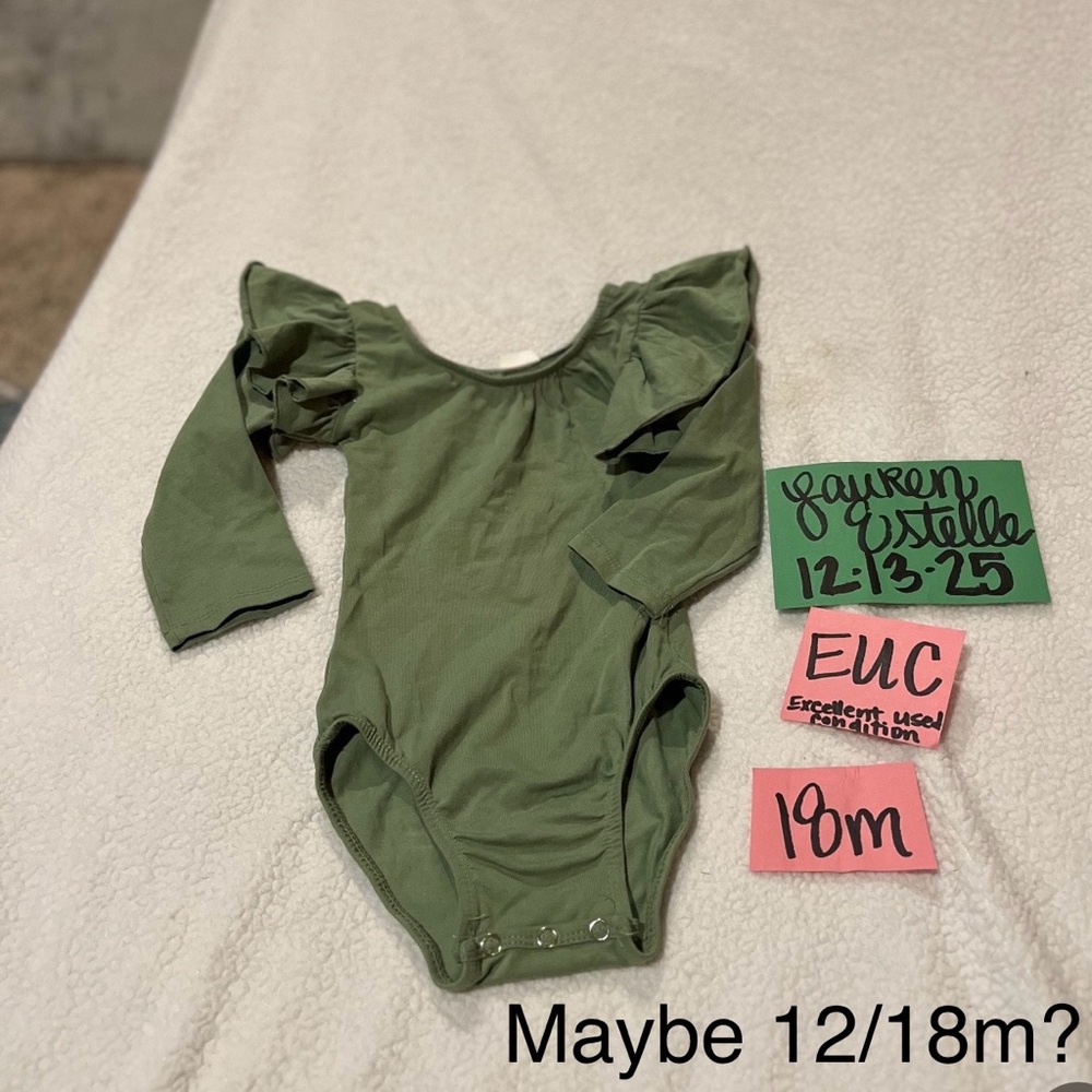 Green Long Sleeve Kids One Piece